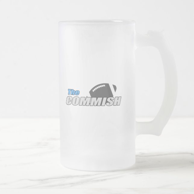 La Commish 16 oz Frosted Mug Imaginaire Football (Droit)