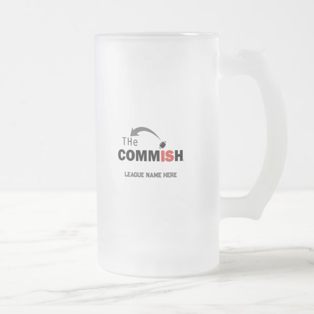 La Commish 16 oz Frosted Mug Imaginaire Football (Droit)