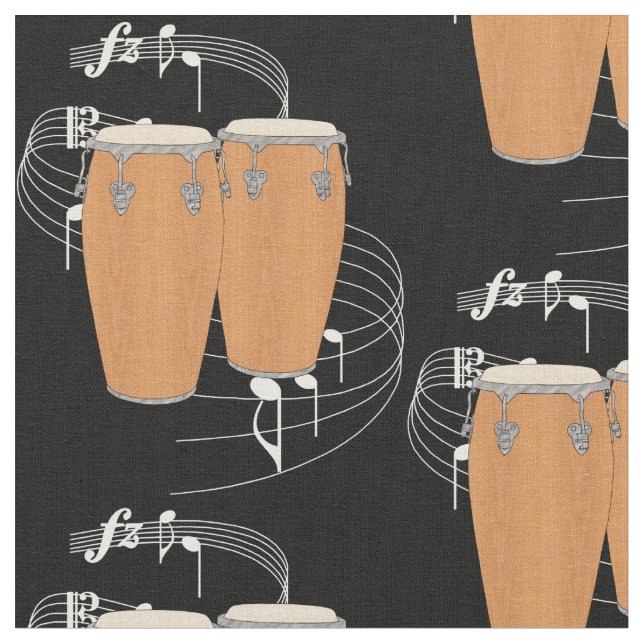 La Conga bat du tambour du tissu - obscurité (Fermer)