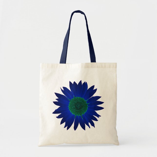 La couleur du sac fourre-tout à tournesols - bleu (Devant)