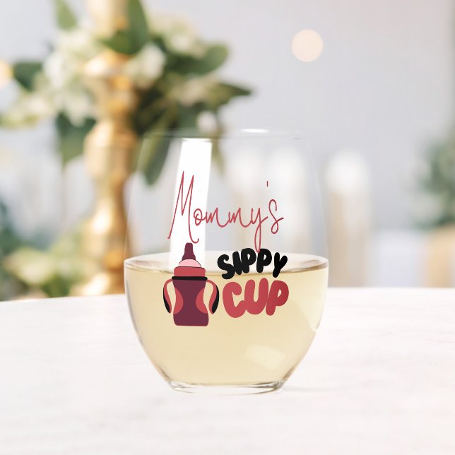 La Coupe Sippy de maman Drôle Verre Stemless (Insitu (Mariage))
