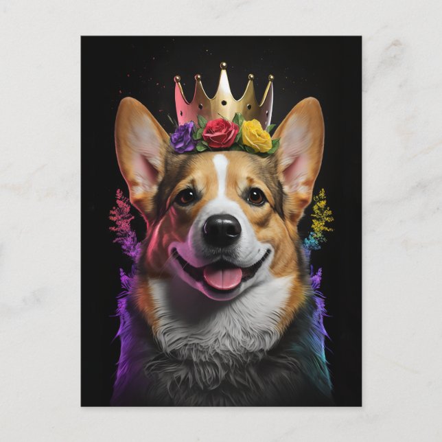 La Couronne de Corgi - Carte postale de l'art du c (Devant)