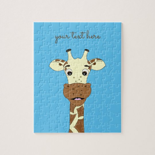 La coutume bleue de bande dessinée drôle de girafe puzzle