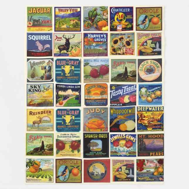 La couverture en polaire Patchwork de fruits (Devant)