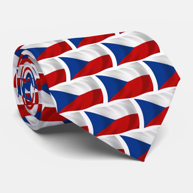 La cravate au drapeau de la République tchèque (Roulé)