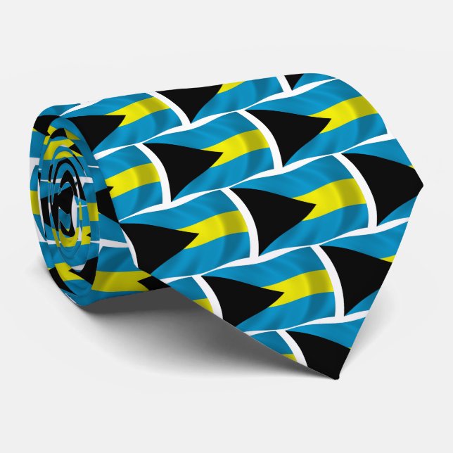 La cravate au drapeau des Bahamas (Roulé)
