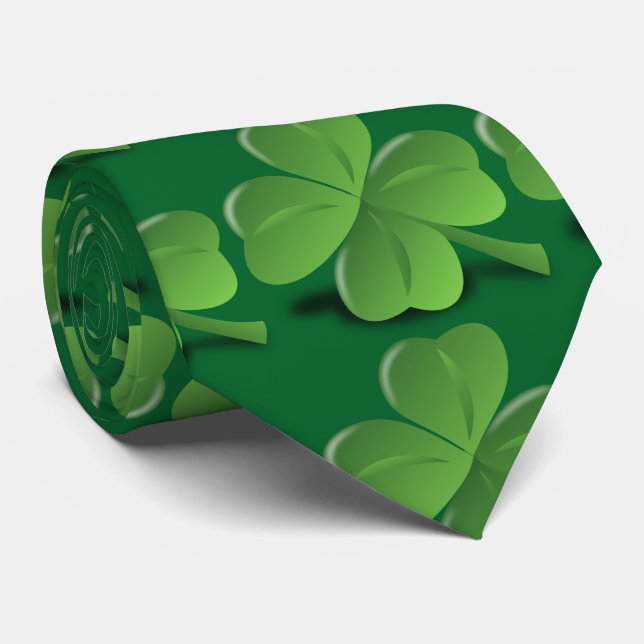 La cravate des hommes de trèfle de feuille du vert (Roulé)