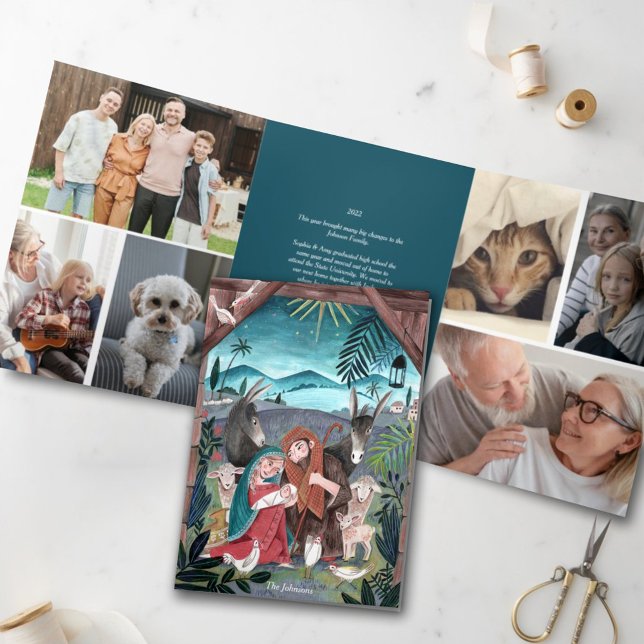 La crèche religieuse Carte photo de Noël (Créateur téléchargé)