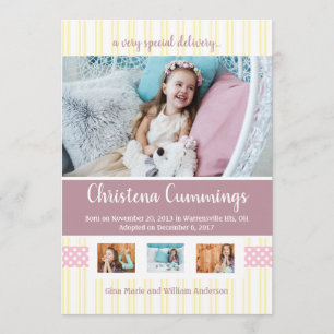 La crèche rose barre le faire-part d'adoption