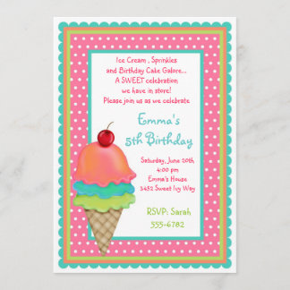 La crème glacée traite des invitations