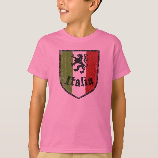 La crête italienne de drapeau badine le T-shirt (Devant)