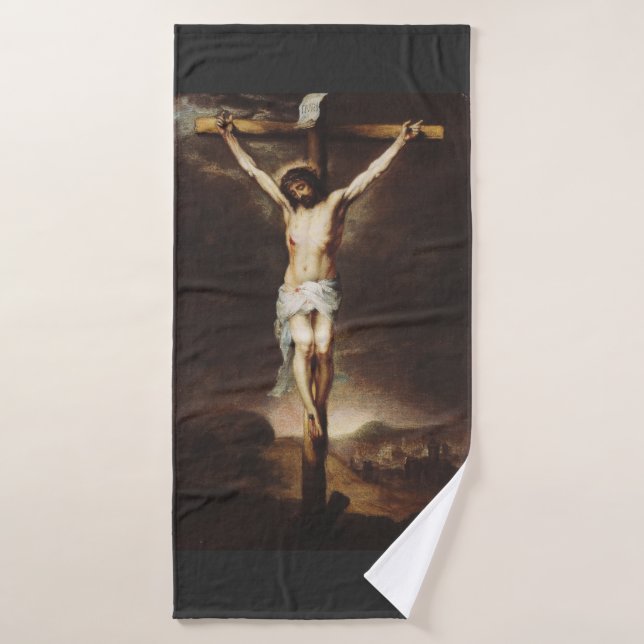 La Crucifixion par Bartolome Esteban Murillo (Serviette de bain)
