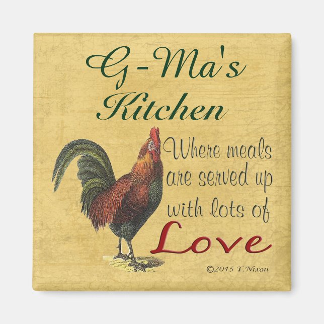 La Cuisine Du Rooster G-Ma Servie Avec Aimant (Devant)