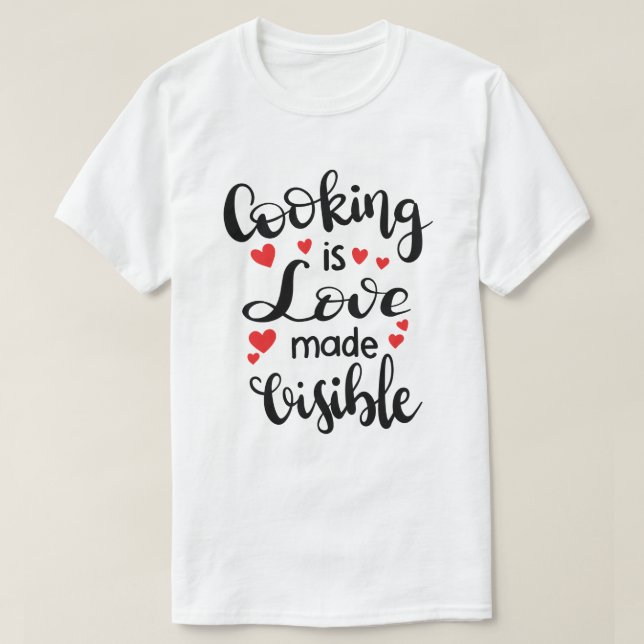 La cuisine Est Amoureuse Fabriquée En T-Shirt Visi (Design devant)