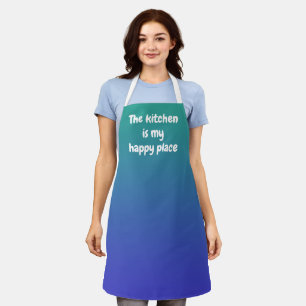 La cuisine est mon joyeux espace vert bleu tablier
