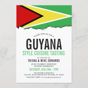 La cuisine guyanaise  Invitation blanc du drapeau 