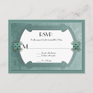 La damassé turquoise élégante Jewels la carte de