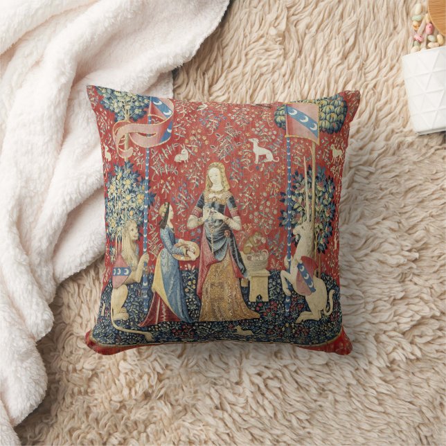 La Dame à la licorne (Odorat) Coussin jeté (Couverture)