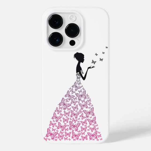 La dame aux papillons Couverture coque iphone (Verso)
