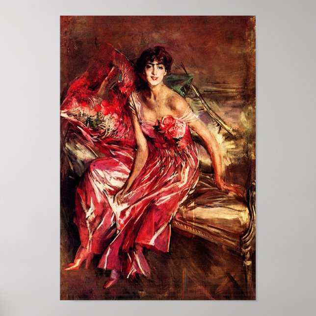 La dame Boldini en affiche rouge (Devant)