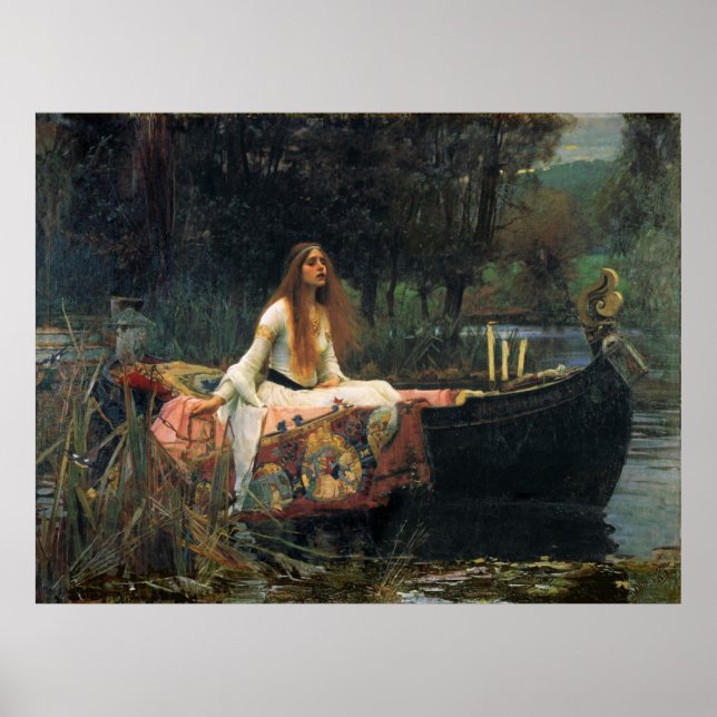 La Dame de Shalott - Poster d'art de la reproducti (Devant)