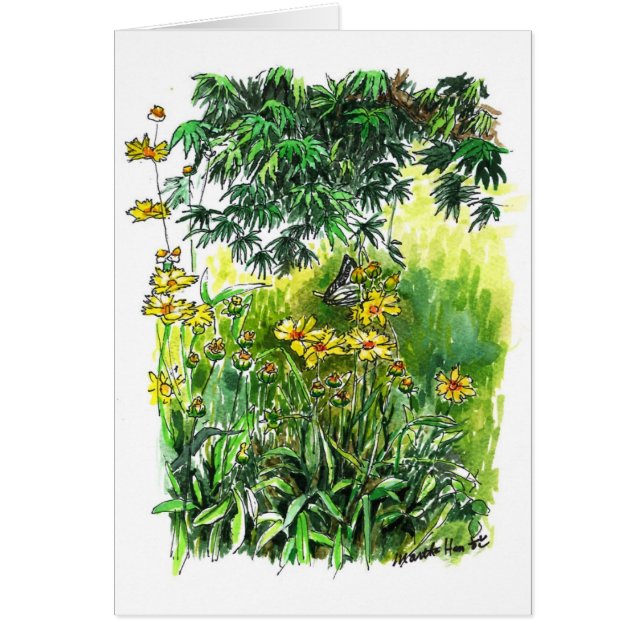 La date du papillon avec des fleurs (Devant)