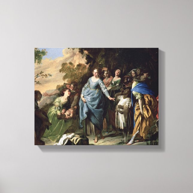 La découverte de Moïse, c.1650-56 (huile sur toile (Recto)