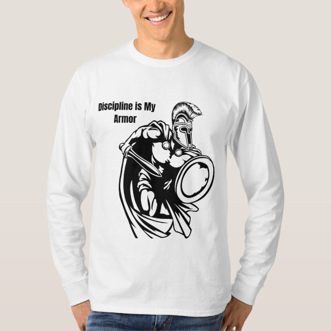 « La Discipline est Mon Armure – T-Shirt Épée de G (Devant)