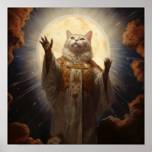 La Divine Feline de Dieu : Poster de chat majestue