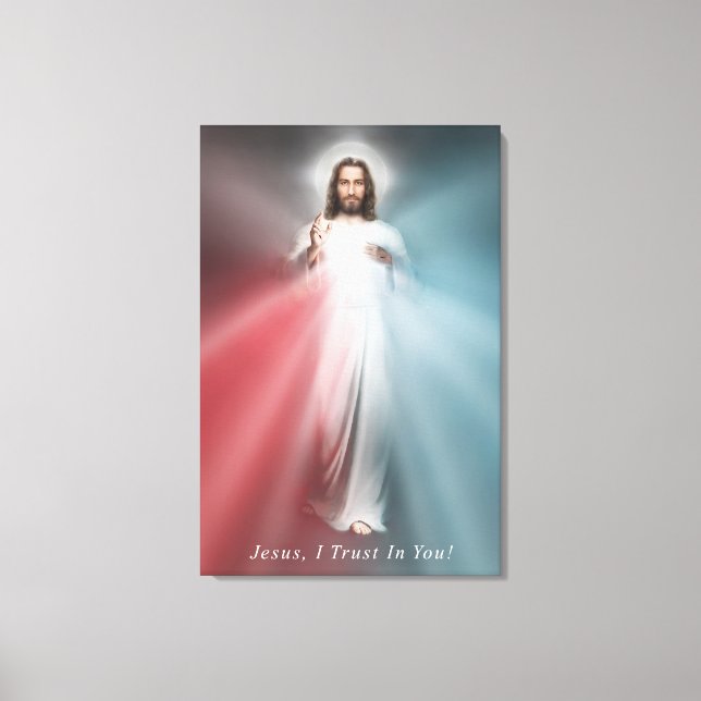 La Divine Mercy Image 24x36 Toile Enveloppée (Recto)