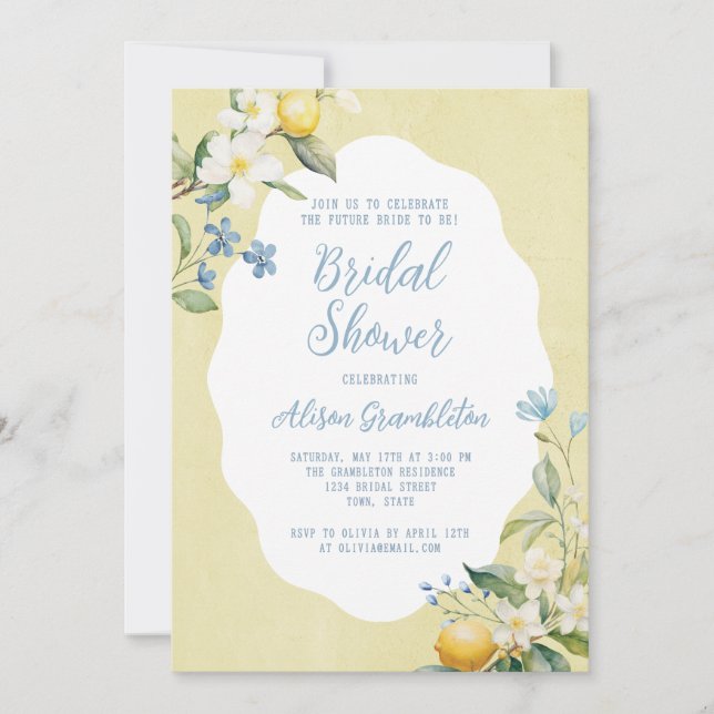 La Dolce Vita Lemon Bridal Shower Invitation (Devant)