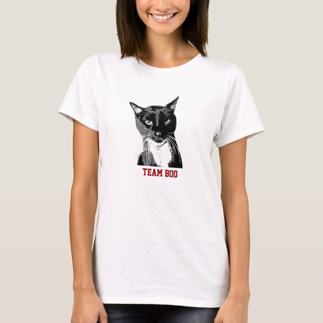 La "équipe huent" le T-shirt de chat de smoking (Devant)