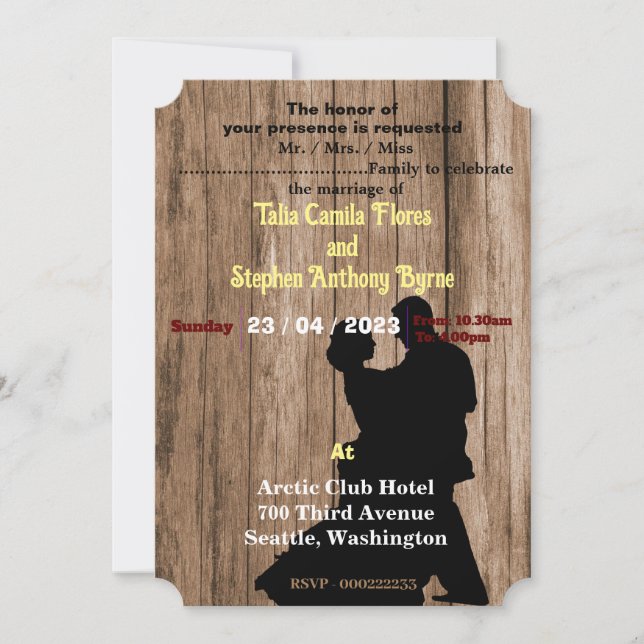 La faire-part de mariage du charpentier (Devant)