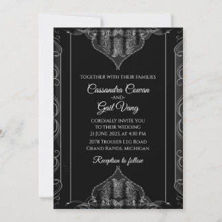 La Faire-part de mariage noire de luxe