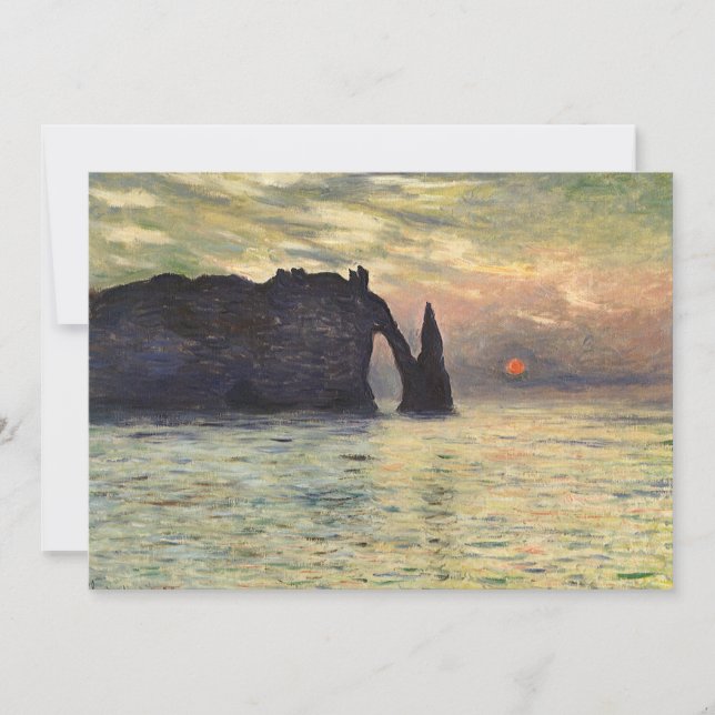 La falaise d'Etretat, coucher de soleil de Claude  (Devant)