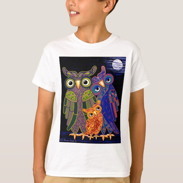 La famille de hibou badine le T-shirt (Devant)