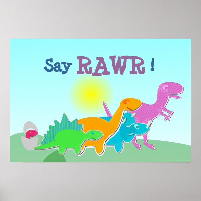 La Famille Dinosaure Dit Rawr ! Affiche (Devant)