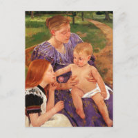La famille par Mary Cassatt Carte postale