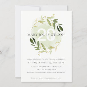 LA FAUNE VERTE D'OR WREATH TOUTE ANNÉE CARTE ANNIV