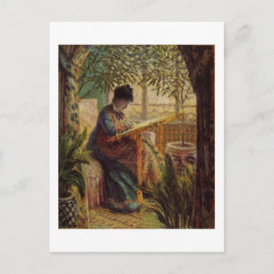 La femme au métier carte postale