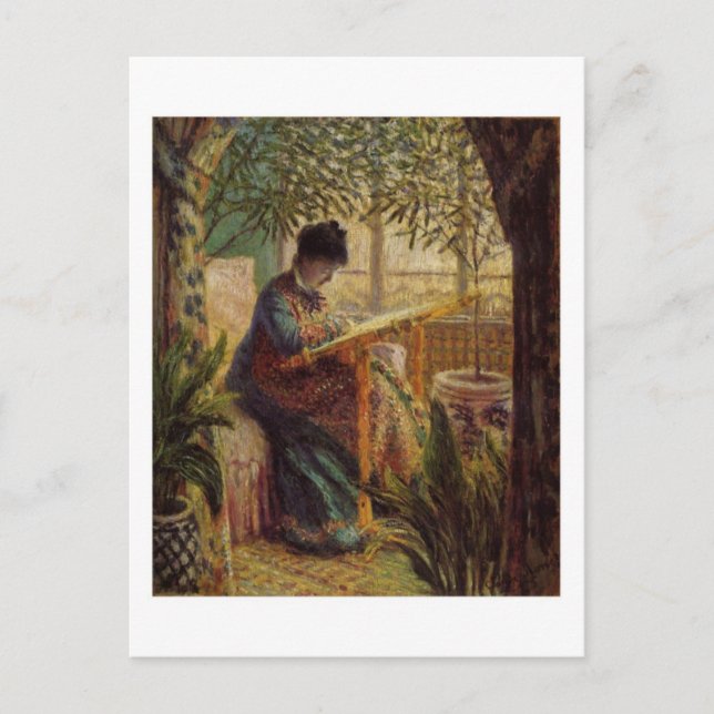 La femme au métier carte postale (Devant)