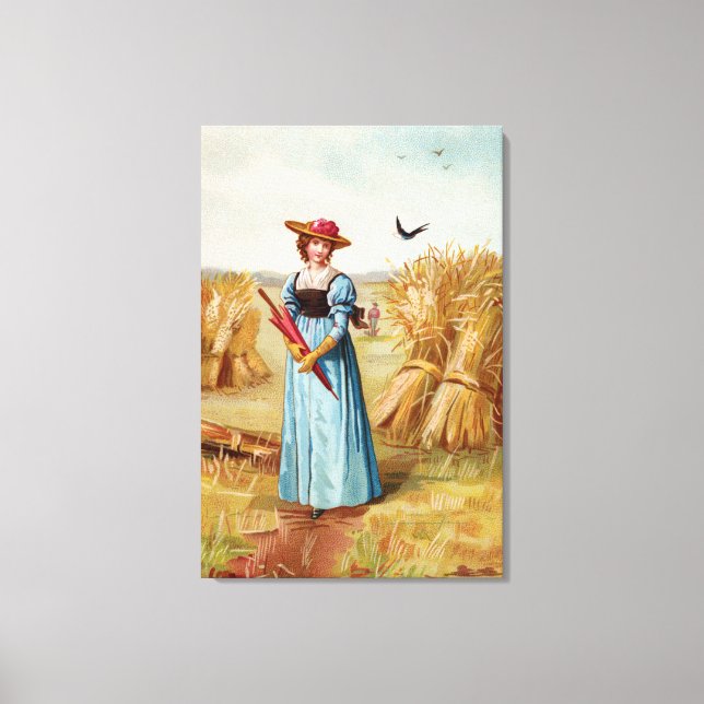 La femme dans le champ de blé Toile encadrée (Recto)