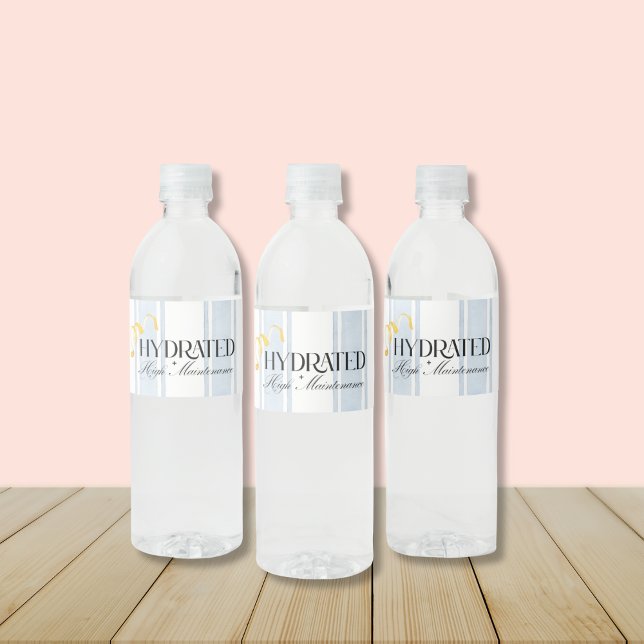 La Femme Lotus-Lemon thème étiquette bouteille d'e (“HYDRATED AND high maintenance” White Lotus Bachelorette Water Bottle Labels- Lemon Theme | Buy now!)