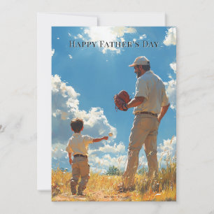 La fête des pères Père et fils jouant au baseball