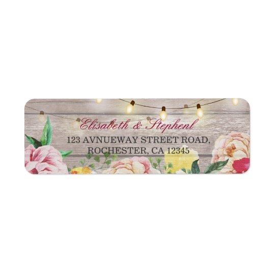 La ficelle florale vintage allume le mariage en étiquette d’adresse retour