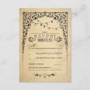 la ficelle vintage allume épouser la carte de RSVP