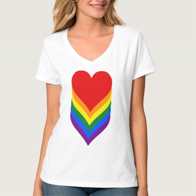 La fierté LGBT coeur T-shirt (Devant)