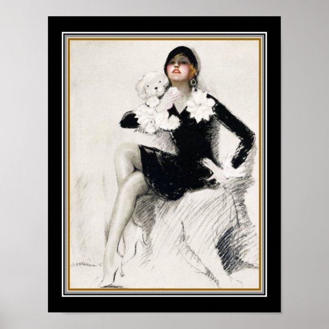 "La fille en noir" Art Déco 1928 (Devant)