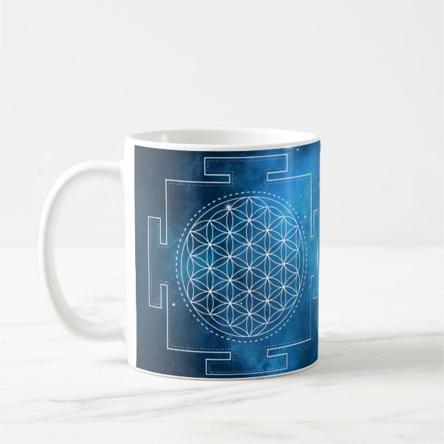 La Fleur de la vie Yantra Indigo Mug (Gauche)
