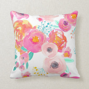 La fleur d'Indy rougissent le coussin blanc